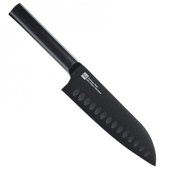  Набор ножей Xiaomi сталь X50 Cr Mo V 15 Huo Hou Heat Cool Black Non-stick Knife Set (4 ножа + подставка) 